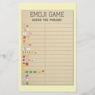 Bridal Shower Games Guess the Emoji Library Card