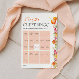Bridal Shower Games Guest Bingo Citrus Spritz