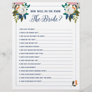 Bridal Shower Games How Well Do You Know The Bride