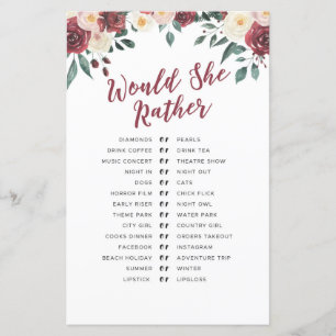 Bridal Shower Games What's In Your Purse Game Red