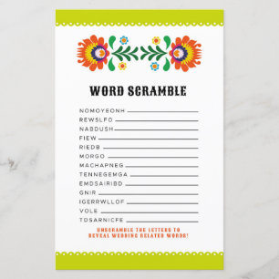 Bridal Shower Games Word Scramble Game Fiesta
