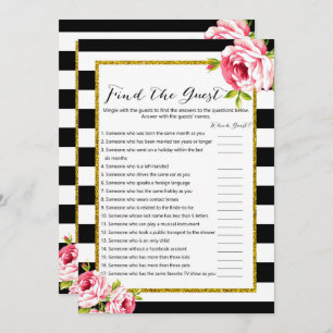 Bridal Shower Games x2 - Find Guest Phrase Invitation