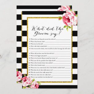 Bridal Shower Games x2 - Groom say   Bride Wore Invitation