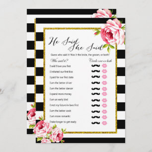Bridal Shower Games x2 - Who Said   How Old Invitation