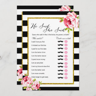 Bridal Shower Games x2 - Who Said | How Old Invitation