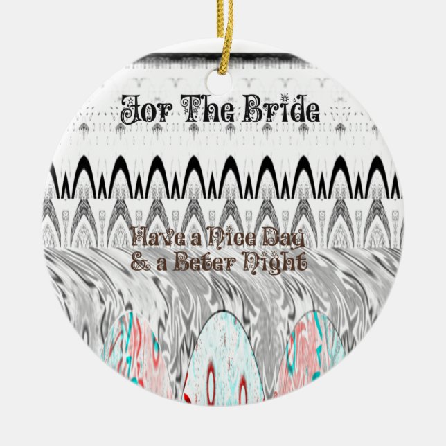 Bridal Shower Gift Art Print Ceramic Tree Decoration (Front)