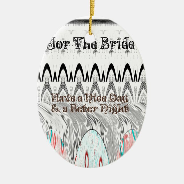 Bridal Shower Gift Art Print Ceramic Tree Decoration (Front)