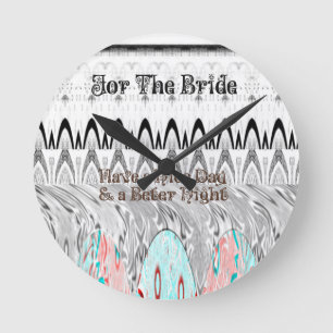 Bridal Shower Gift Art Print Round Clock