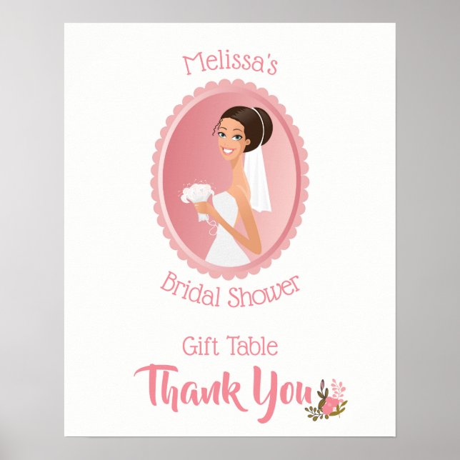 Bridal Shower Gift Table Poster (Front)