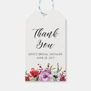 Bridal Shower Gift Tags Favours Floral Watercolor