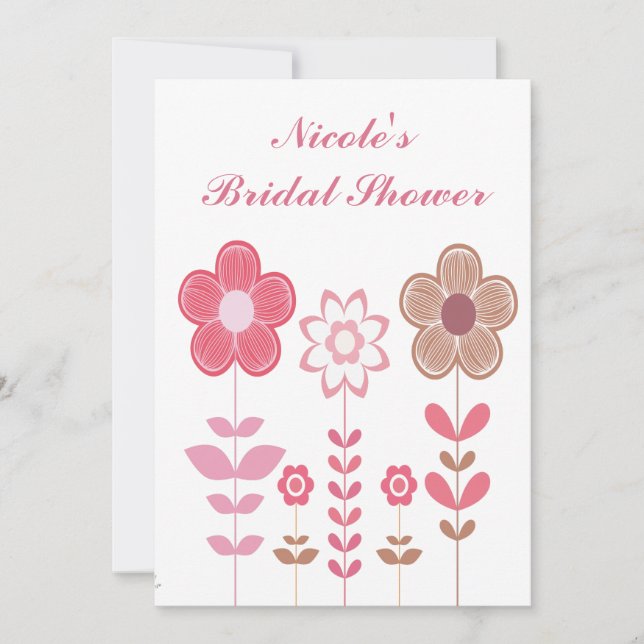 Bridal Shower Girly Floral Custom Invitation (Front)
