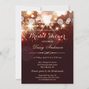 Bridal Shower - Glamour Gold Glitter Sparkles Invitation