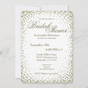 Bridal Shower   Gold Confetti Invitation
