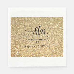 Bridal Shower Gold Glitter Future Mrs. Modern Fab Napkin