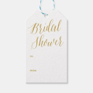 Bridal Shower Gold Modern Calligraphy Gift Tag