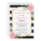Bridal Shower Gold Pink Floral Black White Stripes