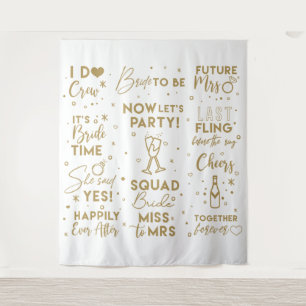 Bridal Shower goldtext photo booth Backdrop banner Tapestry