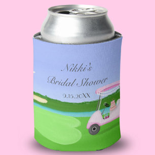 Bridal Shower Golf Pattern With Golf Cart Can Cooler