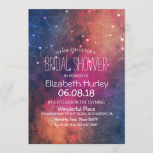 Bridal Shower Gorgeous Stars Nebula Constellations Invitation