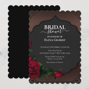 Bridal Shower Gothic Red Roses Invitation