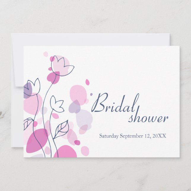 Bridal Shower graphic modern flower petals invite (Front)