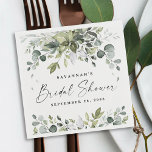 Bridal Shower Greenery Elegant Watercolor Bohemian Napkin<br><div class="desc">Design features elegant watercolor greenery eucalyptus,  olive branches,  and other leafy elements. "Bridal Shower" is printed in a modern stylish font surrounded by a few small falling leaves.</div>