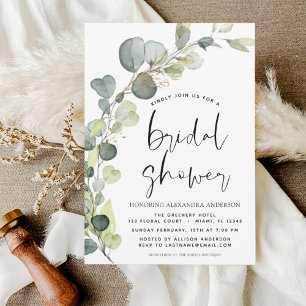 Bridal Shower Greenery Eucalyptus Succulent Invita Invitation