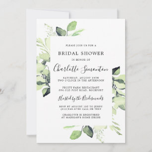 Bridal Shower Greenery Eucalyptus Succulent Invitation