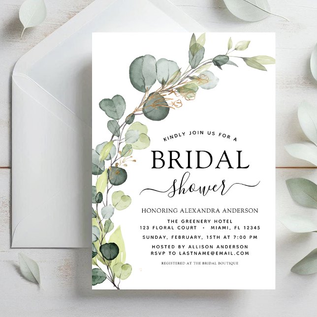 Bridal Shower Greenery Eucalyptus Succulent Invitation (Creator Uploaded)