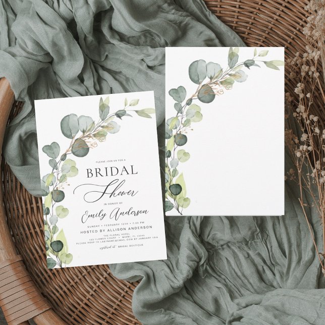Bridal Shower Greenery Eucalyptus Succulent Invitation (Creator Uploaded)