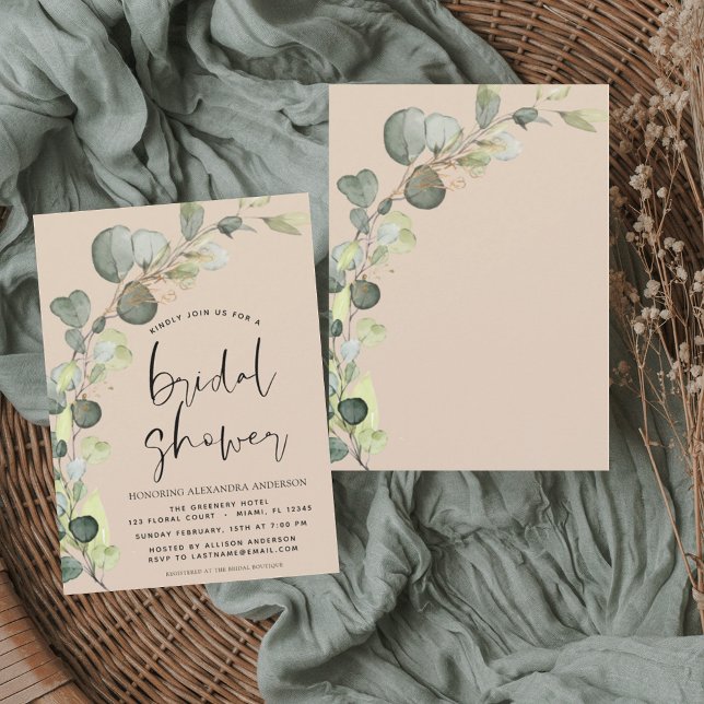 Bridal Shower Greenery Eucalyptus Terracotta Invitation (Creator Uploaded)