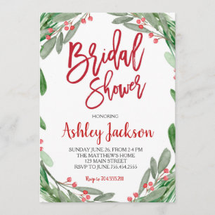 Bridal Shower Greenery Wreath Invitation