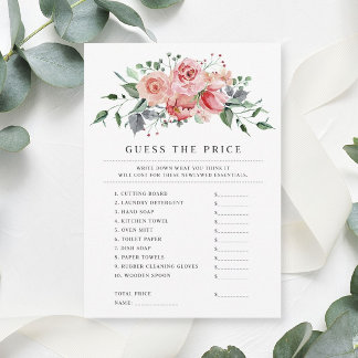 Bridal Shower Guess the Price Game Card