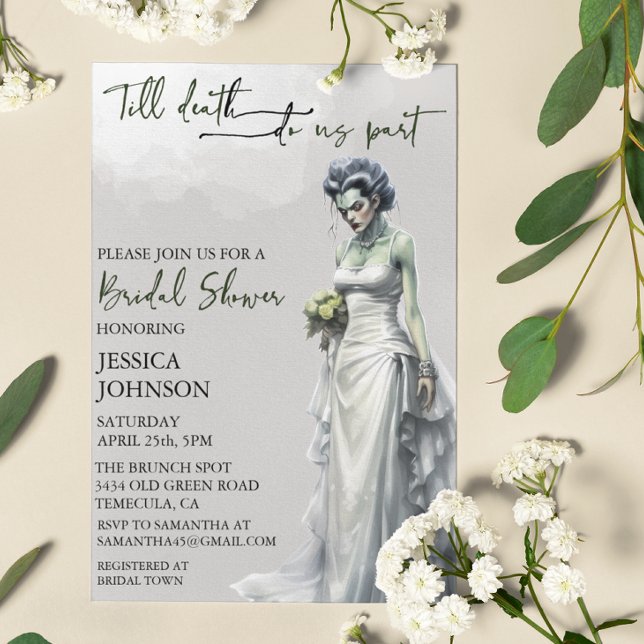  Bridal Shower Halloween Frankenstein's Bride Invitation (Creator Uploaded)