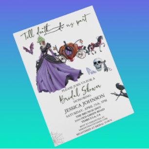 Bridal Shower Halloween Zombie Bride Princess  In Invitation