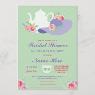 Bridal Shower Hat Bachelorette Tea Party Invite