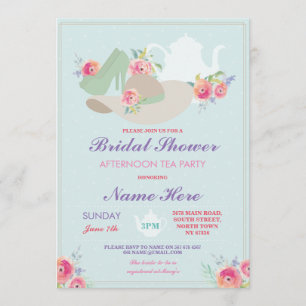Bridal Shower Hat Shoes Bachelorette Party Invite