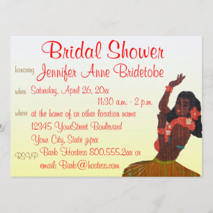 Bridal Shower Hawaii Luau Theme Invitation