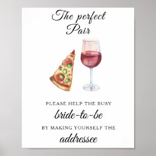  bridal shower Help the busy bride Address Poster