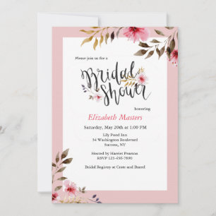 Bridal Shower Hibiscus Invitation