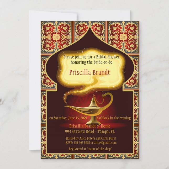 Bridal Shower Honoring the Bride, Arabian night Invitation (Front)