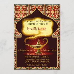 Bridal Shower Honoring the Bride, Arabian night Invitation