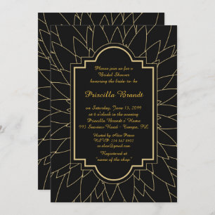 Bridal Shower Honouring, Monet's Dahlia style,blac Invitation