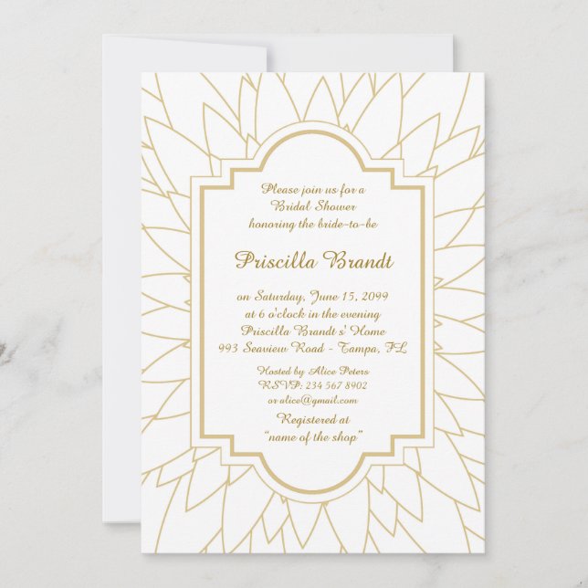 Bridal Shower Honouring, Monet's Dahlia style,whit Invitation (Front)