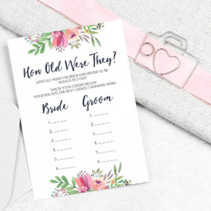 Bridal Shower How Old Were They Game Invitation