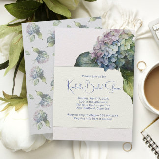 Bridal Shower Hydrangea Bloom Invitation