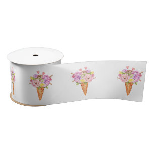 Bridal shower ice cream theme ribbon satin ribbon