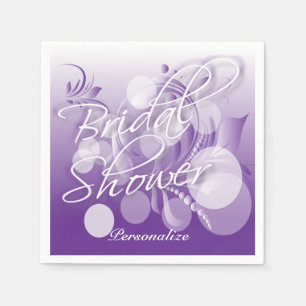 Bridal Shower in a Pretty Purple And White Napkin