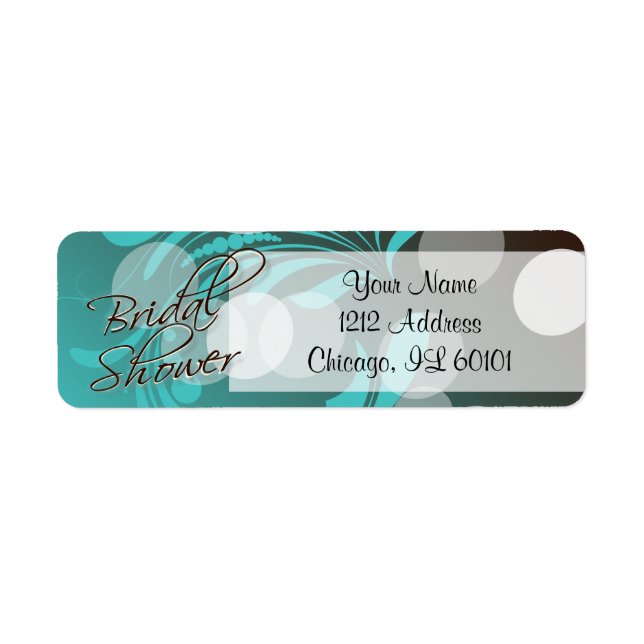 Bridal Shower in a Turquoise Blue and Brown (Front)