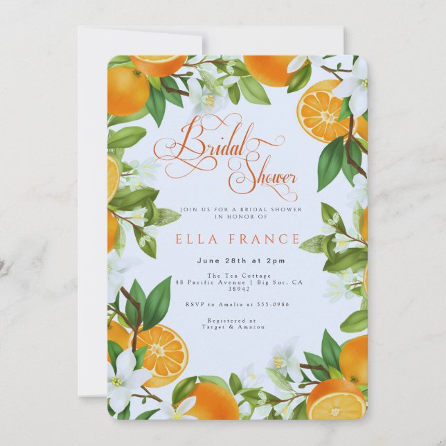 Bridal Shower in Bloom & Lemons Invitation (Front)